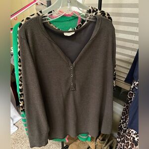 ANDREE BY UNIT Brown V-Neck Top